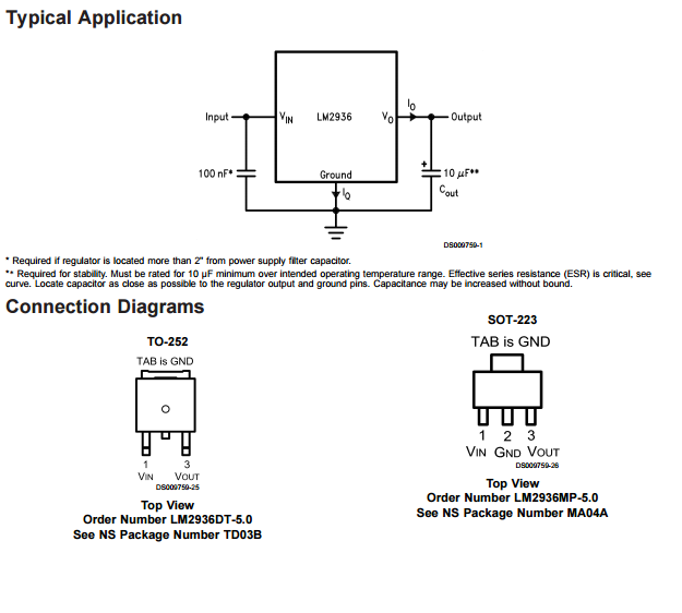 Ultra Low Quiescent Current Voltage Regulator 5 Volt LM2936Z5.0