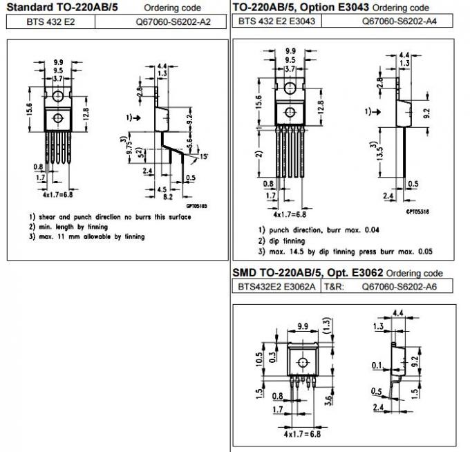 BTS432E2 switching power mosfet Power Mosfet Transistor Smart Highside ...