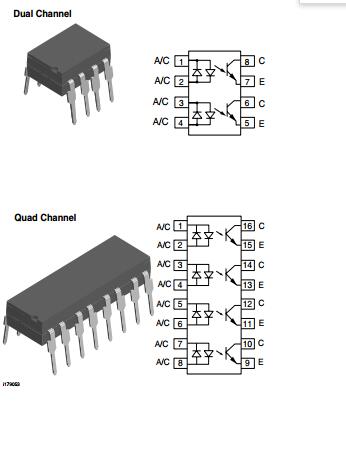 50 pieces Transistor Output Optocouplers Hi Volt Phototrans 