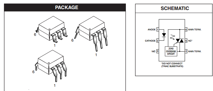 600 V TRIAC Driver IL410 Optocoupler PKG of 2 Zero Crossing PDIP-6