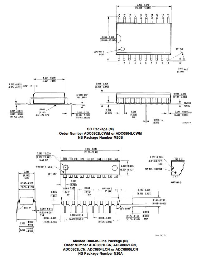 ADC0804LCWM complex integrated circuits Integrated Circuit Chip 8-Bit ...