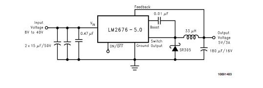 Régulateur Tension LM2676S-Adj - Step-down Ajustable 8-40V, 3A, Fréquence 260KHz, TO263