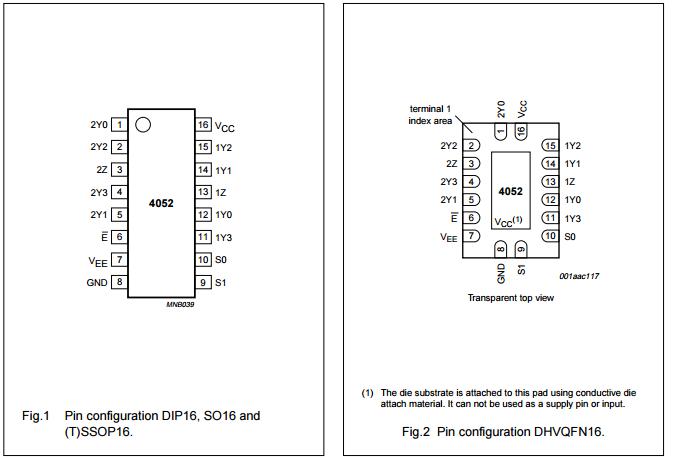 74HC4052N 74HC4052 NXP Dual 4-channel analog multiplexer/demultiplexer DIP16 74HC4052N 74HC4052 NXP Dual 4-channel analog multiplexer/demultiplexer DIP16