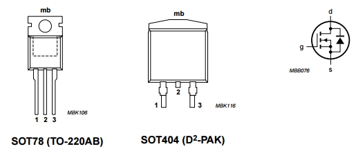 Схема транзистора buk7614 55a BUK9508-55A Power Mosfet Transistor TrenchMOS logic level FET